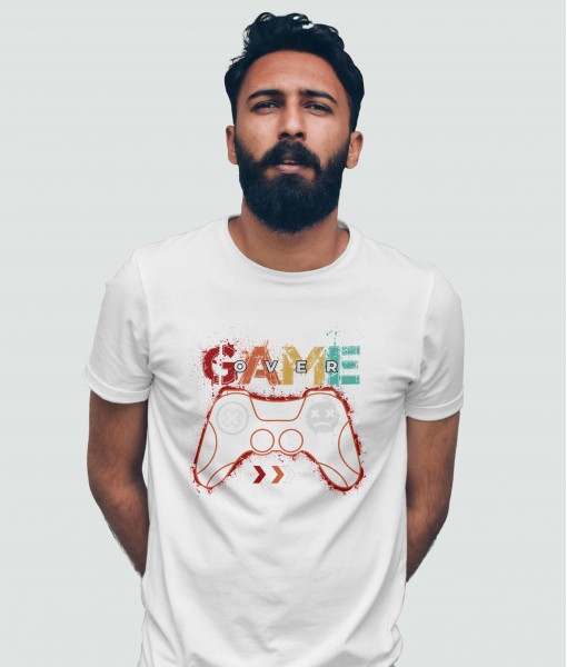 Мъжка тениска с щампа Текст и надписи Game over stay strong - TShirtArtShop.com
